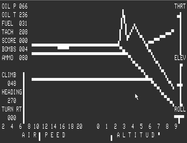 A screenshot of subLogic Flight Simulator on the TRS-80